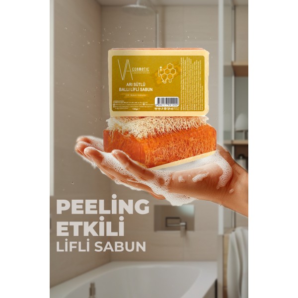 VA COSMETIC ARI SÜTLÜ BALLI LİFLİ SABUN