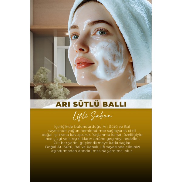 VA COSMETIC ARI SÜTLÜ BALLI LİFLİ SABUN