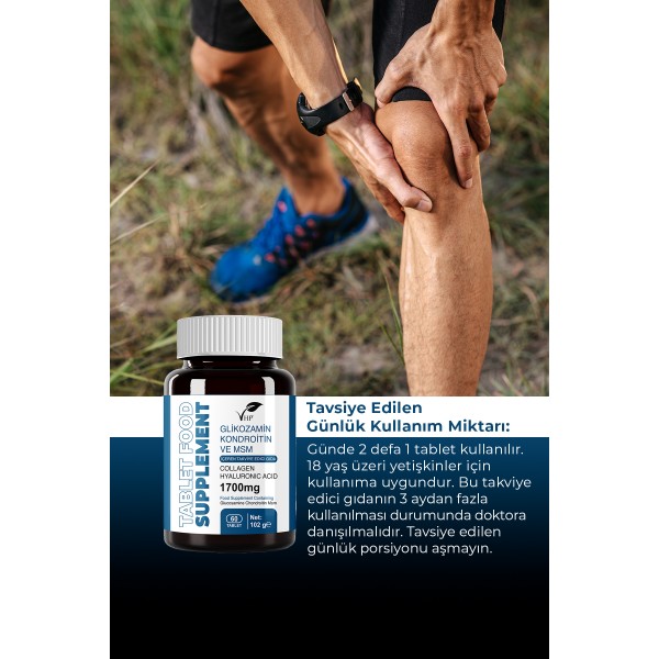 GLİKOZAMİN KONDROİTİN VE MSM İÇEREN TAKVİYE EDİCİ GIDA 60 TABLET