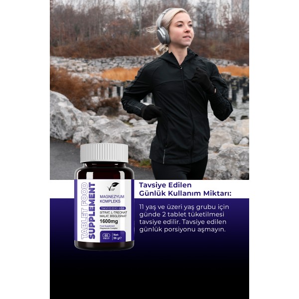 MAGNEZYUM KOMPLEKS TAKVİYE EDİCİ GIDA 60 TABLET