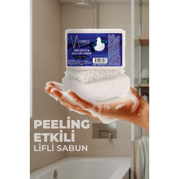 VA COSMETIC EŞEK SÜTLÜ BALLI LİFLİ SABUN VA COSMETIC EŞEK SÜTLÜ BALLI LİFLİ SABUN