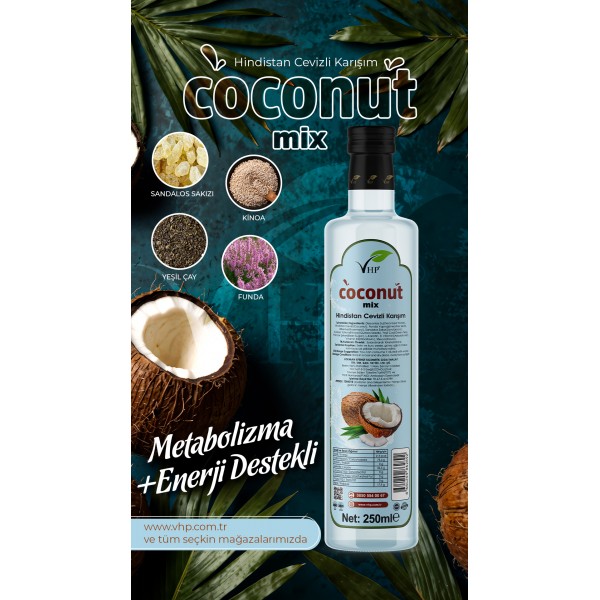 VHP COCONUT MIX HİNDİSTAN CEVİZLİ KARIŞIM 250 ML VHP COCONUT MIX HİNDİSTAN CEVİZLİ KARIŞIM 250 ML