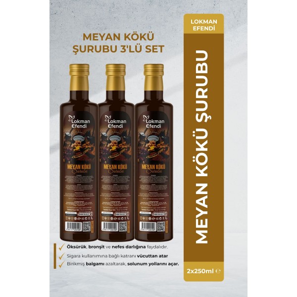 LOKMAN EFENDİ MEYAN KÖKÜ ŞURUBU 3'LÜ SET LOKMAN EFENDİ MEYAN KÖKÜ ŞURUBU 3'LÜ SET