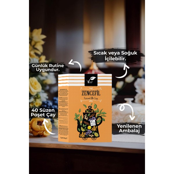 Zencefilli Poşet Çay 40 Lı 60 gr Zencefilli Poşet Çay 40 Lı 60 gr