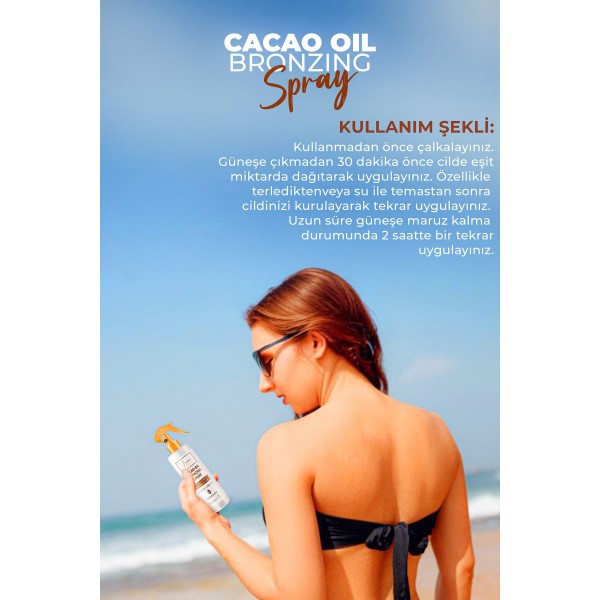 Kakao Yağlı Bronzlaştırıcı Sprey 200 ml