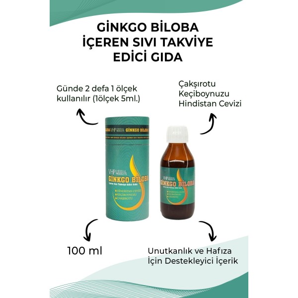 Ginkgo Biloba Içeren Sıvı Gıda Takviyesi 100 ml