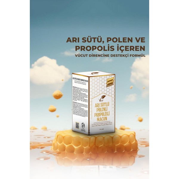 Arı Sütlü Polenli Propolisli Macun 230gr Arı Sütlü Polenli Propolisli Macun 230gr