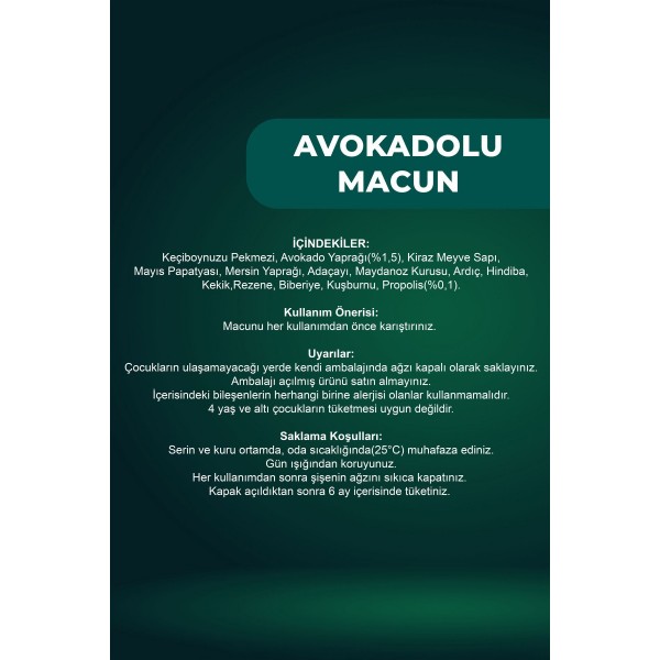 Avokadolu Macun 230gr Avokadolu Macun 230gr