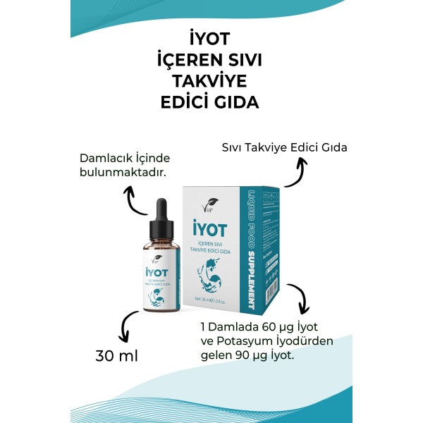 İyot Damlası 30 ml / İyot İçeren Sıvı Gıda Takviyesi