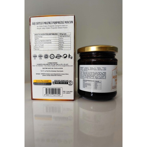 Arı Sütlü Polenli Propolisli Macun 230gr Arı Sütlü Polenli Propolisli Macun 230gr