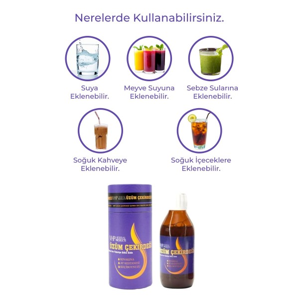 Üzüm Çekrdeğ Içeren Sıvı Gıda Takviyesi 100ml