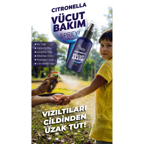 Sivrisinek Ve Kene Kovucu Cıtronella Vücut Bakım Spreyi 125 ml