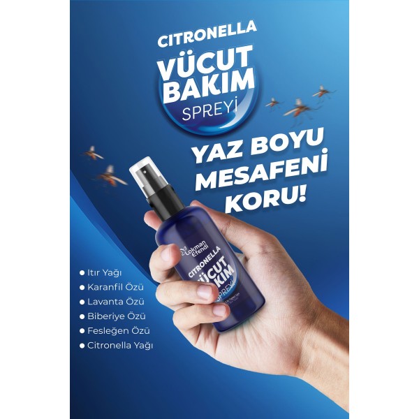Sivrisinek Ve Kene Kovucu Cıtronella Vücut Bakım Spreyi 125 ml